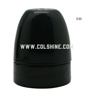 E40 black porcelain lampholder for Europe
